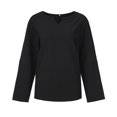 thumbnail image 4 of Birdeem Mode Femme T-Shirt Ample à Manches Longues Col en V Décontracté Uni Blouse Tops, 4 of 9