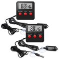 thumbnail image 1 of 2 Pieces Digital Reptile Thermometer Hygrometer With Probes Terrarium Reptile Humidity Gauge Indoor Outdoor Digital, 1 of 5