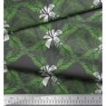 thumbnail image 3 of Soimoi Gray polyester Crepe Fabric Pine & Leaves Print Sewing Fabric Yard 42 Inch Wide, 3 of 3