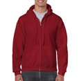 thumbnail image 1 of Gildan Mens Heavy Blend Full Zip Hooded Sweatshirt, 2XL, Cardinal Red, 1 of 2