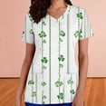 thumbnail image 4 of Mceream Nurse St Patricks Day Shirt for Womens Breathable Plus Size Nurse Working Uniform Shamrocks Print Scrub Tops V Neck Short Sleeve Fun Nursing Uniforms White XL, 4 of 6