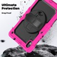 thumbnail image 3 of Case for Lenovo Tab K10 10.3 Inch / M10 FHD Plus 2020 2nd Gen with Screen Protector, 360 Degree Rotating Kickstand Hand Strap Heavy Duty Shockproof Cover with Shoulder Strap, Rose, 3 of 7