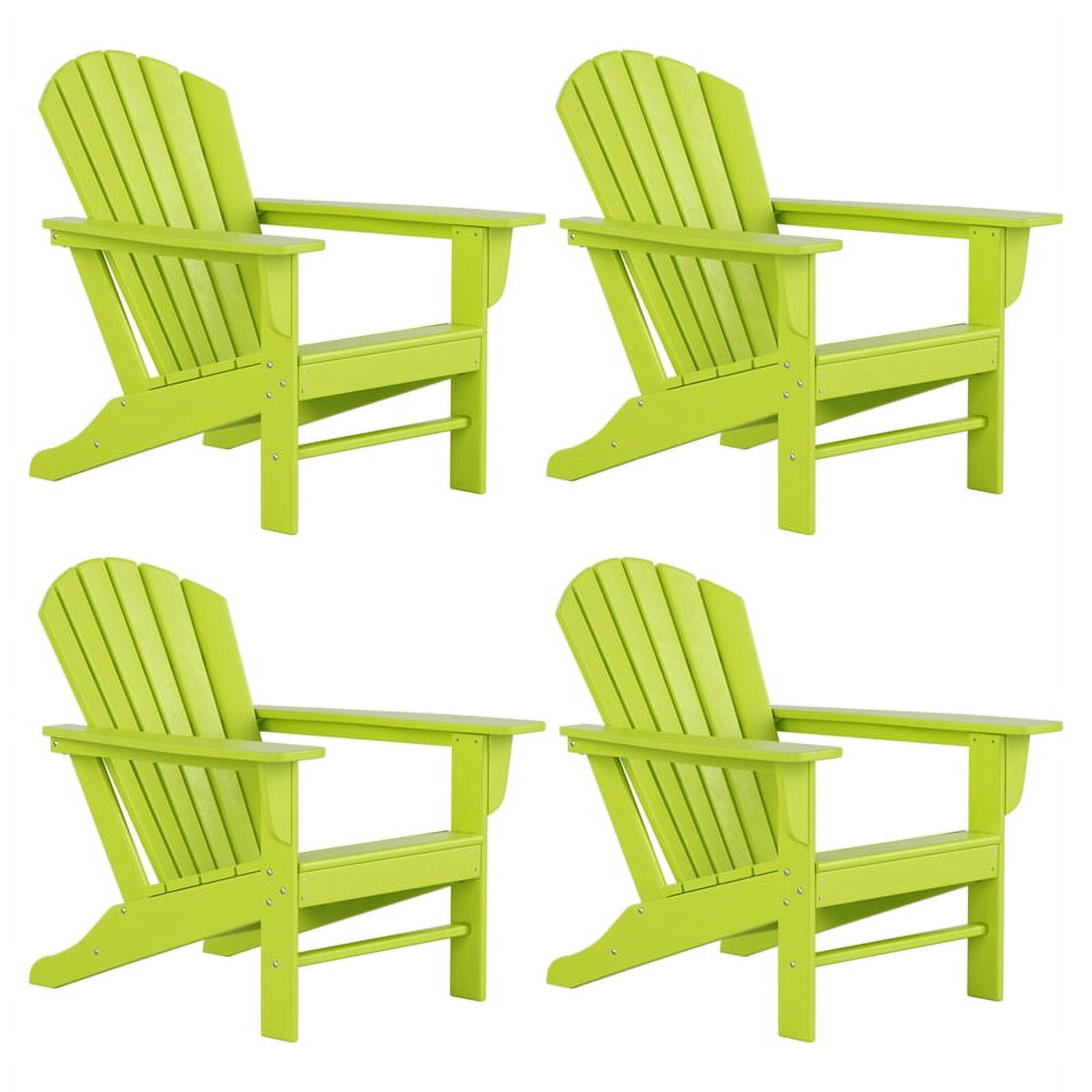 Chaise Adirondack Classique d'Extérieur (Ensemble de 4) en Vert Lime