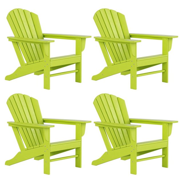 Chaise Adirondack Classique d'Extérieur (Ensemble de 4) en Vert Lime