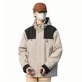 thumbnail image 2 of Pisexur Windbreaker Jacket Man Color Match Water Resistance Drawstring Pockets Hooded Outdoor Jacket Coat Hiking Jacket Men Rain Coat Mens Jacket, 2 of 4