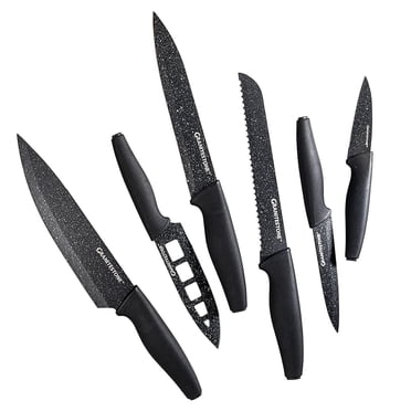 Granitestone NutriBlade 6 Piece Nonstick Kitchen Knife Set with Ultra Sharp Stainless Steel Blades and Ergonomic Grip Dishwasher Safe