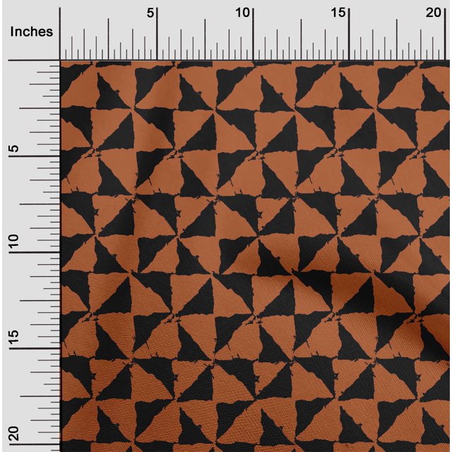 oneOone Viscose Chiffon Fabric Geometric Block Printed Fabric 1 Yard 42 Inch Wide