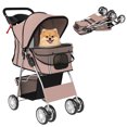 thumbnail image 1 of PawHut Pet Stroller for Dogs, Foldable Pet Travel Carrier with 4 Wheels, 1 of 10
