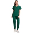 thumbnail image 1 of Ensemble de Sarraus pour Femmes 2 Pcs, Ensemble d'Uniforme d'Infirmière de Jogging Extensible, Hauts Confortables et Respirants et Pantalons Fuselés, 1 of 4