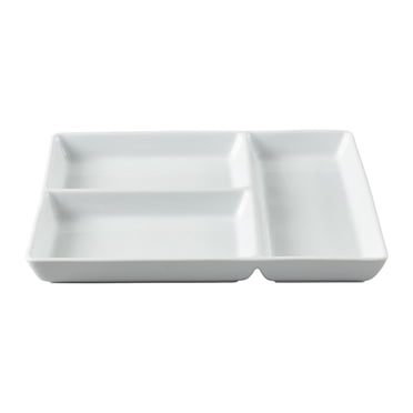 Better Homes & Gardens Plateau divisé rectangulaire en porcelaine blanche 9 x 10