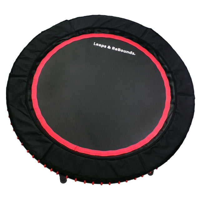LEAPS & REBOUNDS 40" Mini Fitness Trampoline & Rebounder for Adults, Red