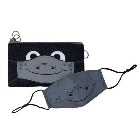 ZIPIT Face-It Kit for Kids, Pouch with Antibacterial Material + Matching Face Mask (Black)
