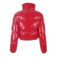 thumbnail image 3 of Gupgi Women Long Sleeve Stand Collar Metallic Quilted Puffer Jackets, 3 of 5