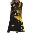 thumbnail image 2 of Fshaion Robe d'Été pour Femmes 2024 Grande Taille Décontractée à Manches Courtes à Col en V Robe Imprimée Robe Ample Liquidation à Moins de 10!, 2 of 5