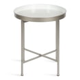 thumbnail image 3 of Kate and Laurel Celia Table d'Appoint Ronde Charmant, 18.25 x 18.25 x 22, Blanc et Argent, Table d'Accent Moderne Minimaliste pour Rangement et Présentation, 3 of 8