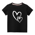 thumbnail image 1 of MeetoTime T-shirt en Coton pour Tout-Petits Enfants Garçons Filles Col Rond Saint-Valentin Imprimé Manches Courtes Haut Tee 3-10 Ans, 1 of 4