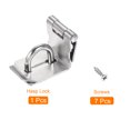 thumbnail image 3 of Unique Bargains 3'' Stainless Steel 90 Degree Heavy Door Latch Hasp Lock Padlock, Silver, 3 of 5