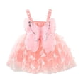 thumbnail image 2 of EGNMCR Robe Sans Manches Col Rond pour Tout-Petits Enfants Filles Mignonne Été Maille Couleur Unie Imprimé Nœud Bretelles Robe Jupe Robe Fille, 2 of 9