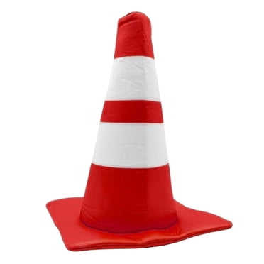 Esquirla Traffic Cone Hat Fancy Dress Costume Accessory for Cosplay Birthday Festival red Dome