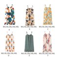 thumbnail image 2 of Youkk Nuisette à Imprimé Floral Robe de Nuit en Coton Col Rond Ample Sans Manches Mini Tenue de Nuit Jupe pour la Maison Jaune Bleuâtre TG, 2 of 6