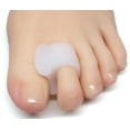 thumbnail image 1 of Gel Toe Separators for Overlapping Toes, Bunions, Big Toe Alignment, Corrector and Spacer - 4 Pack (White) Large, 1 of 5