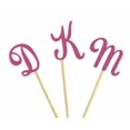 thumbnail image 2 of Darling Souvenir Custom Initials Wedding Cupcake Toppers Personalized Party Dessert Decorations - Pack Of 20, 2 of 3