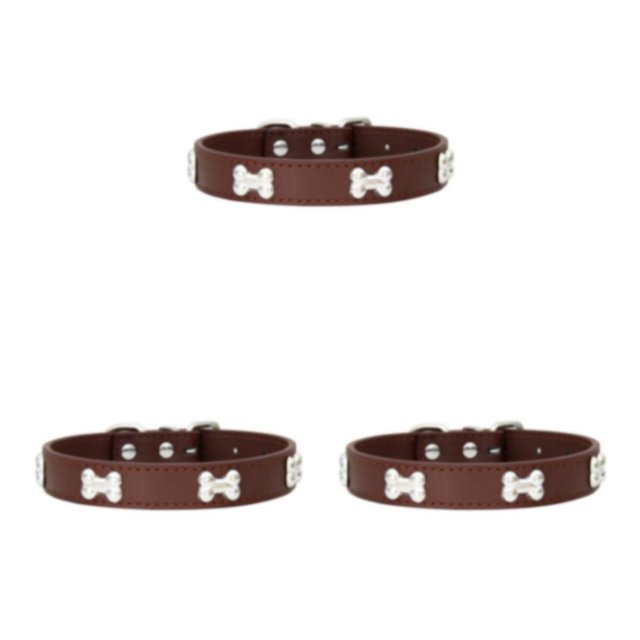 Maytalsory Comfortable Wear Cat Collar In Multiple Sizes With Stylish PU PU Cat Collar Dogs Collars coffee 2.0*40cm 3Set