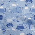 thumbnail image 1 of oneOone Rayon Medium Blue Fabric Kids Craft Projects Decor Fabric Printed By The Yard 56 Inch Wide, 1 of 4