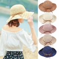 thumbnail image 4 of Women Summer Hand-woven Sun Hat Foldable Wide-side Cap Fisherman Cap Straits Sun Cap, 4 of 4