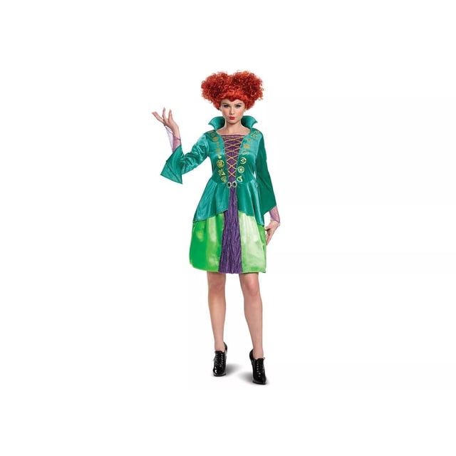 Disney Hocus Pocus Wini Salem Witch Costume Bossy Fancy Dress Womens