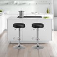 thumbnail image 2 of Giantex 2 PC Bar Stool, Modern Swivel Backless Round Barstool, PU Leather Armless bar Chair with Height Adjustable, Chrome Footrest, Sturdy Metal Frame for Kitchen Dining Living Bistro Pub, Black, 2 of 8