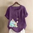 thumbnail image 5 of Birdeem Chemise Décontractée Oversize d'Été pour Femmes Col Rond Manches Courtes Imprimé Floral Ample, 5 of 5