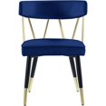 thumbnail image 2 of Meridian Furniture Rheingold Velvet Dining Chair, Navy (Set of 2), 2 of 7