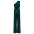 thumbnail image 4 of Xnihocha Combinaison une Pièce Sans Manches pour Femme, Robe de Soirée à une Épaule, Justaucorps à Paillettes, Robe de Soirée Vert Foncé 3TG, 4 of 7