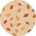 thumbnail image 1 of Ahgly Company Tapis d'Intérieur Ronds de Style Transitionnel Lavables à la Machine, Kaki et Or, 6 Pieds Rond, 1 of 7