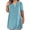 Light Blue, variant on Women's Casual Dress, Summer Short Sleeve Dress with V Neck and Oversized Loose Fit, Knee Length T-Shirt Dress for Daily Wear