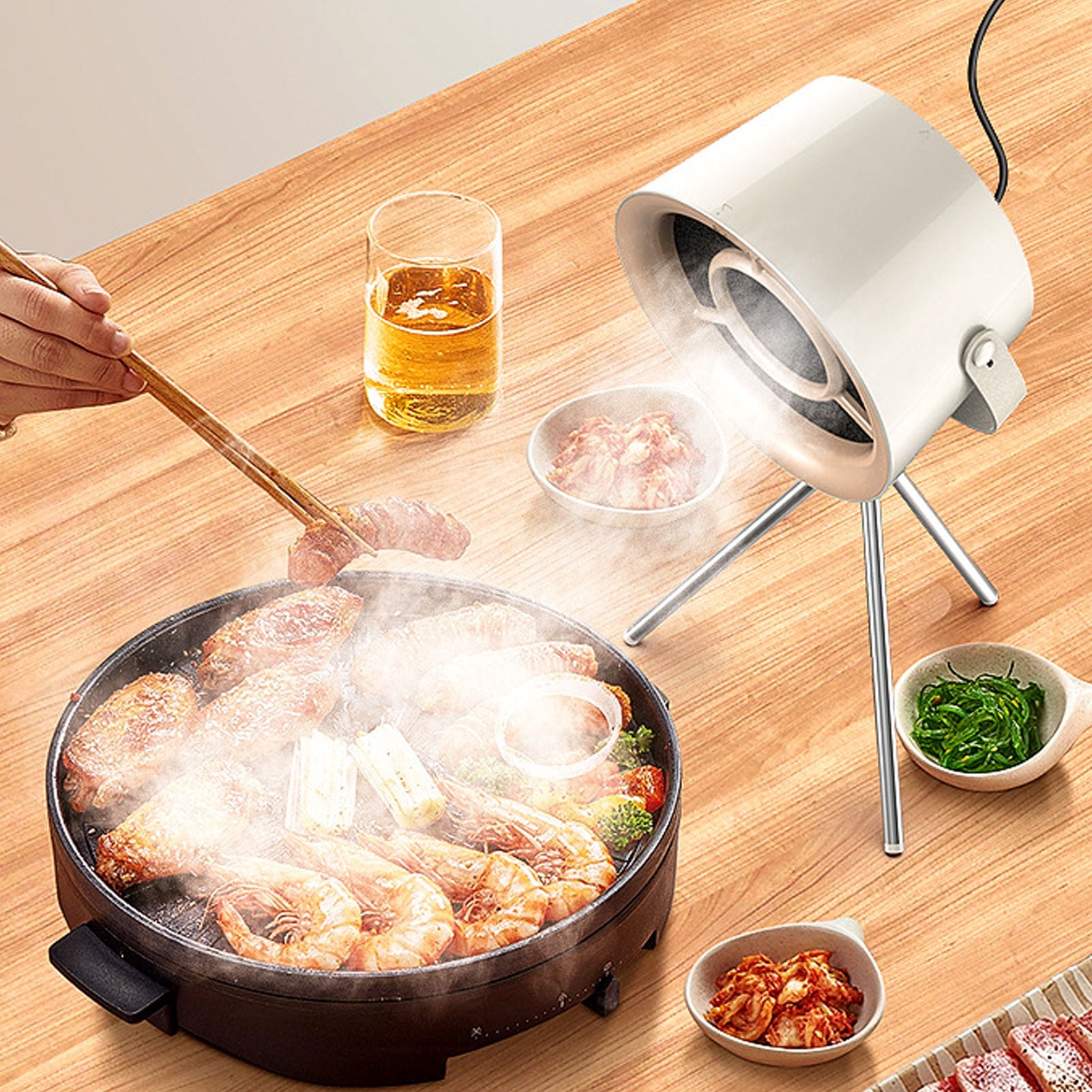 Table Range Hood, Portable Range Hood 3 Speed Mini  for Indoor BBQ Hot Pot