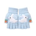 thumbnail image 1 of Half Finger Gloves Ladys Autumn and Winter Thickened Warm and Cold Proof Knitted Open Finger Gloves, 1 of 3