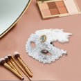 thumbnail image 4 of Unique Bargains Halloween Christmas 1 Pc Dragon Pattern Feather Half Face Party Mask for Masquerade Party White, 4 of 5
