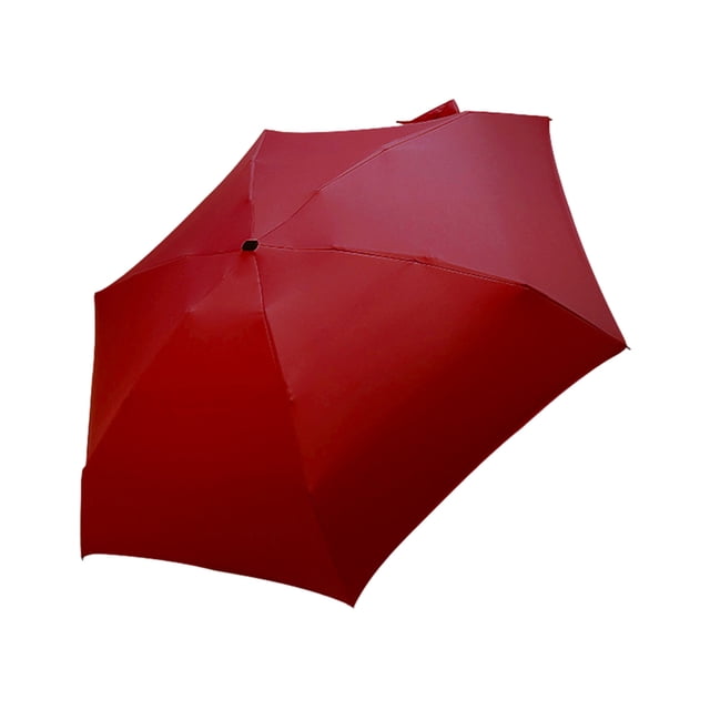Maytalsory Lightweight And Portable Umbrella For Sun And Rain Protection On Go Folding Sun Umbrellas Rainproof Umbrellas Rotating wine red 1Set