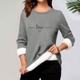 thumbnail image 1 of Heisall Chemises de Base pour Femmes Automne Hiver Imprimé Floral Col Rond Manches Longues Épaissies Polaire Teddy Shearling Chaud Ajusté Hauts Thermiques pour Usage Quotidien par Temps Froid, 1 of 3
