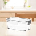 thumbnail image 2 of yulier Plastic Food Storage Container with Snap Lids, Clear Rectangle Meal Prep Container, Freezer Airtight Leakproof Food Fresh-Keeping Box for Fruits Vegetables Butter Cheese, 2 of 6