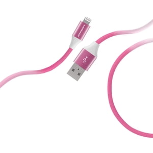 Merkury Innovations High Speed Charge + Sync USB-A to USB-C 6 FT.Fabric Cable Pink