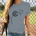 thumbnail image 1 of Meichang T-Shirts Graphiques Tendance pour Femmes Nouveauté Drôle Mignon T-Shirts à Imprimé Pissenlit Décontractés Col Rond Manches Courtes T-Shirts Légers Hauts, 1 of 7