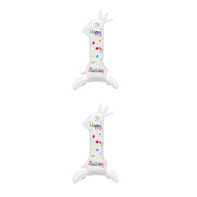 Maytalsory Add Touch Of Elegance With White Standing Digital Balloons - For Birthday Decor Can Be Used Repeatedly For Easy Number 1 2Set