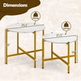 thumbnail image 3 of Costway Round Coffee Table Set of 2 21.5" & 25.5" Nesting Coffee Tables Circle End Table White, 3 of 10