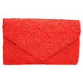 thumbnail image 1 of letairis Women Shoulder Bag Portable Replacement Solid Color Stylish Fashionable Banquet Rectangular Girls Envelope Pouch Clutches Red, 1 of 1