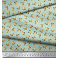 thumbnail image 2 of Soimoi Green Rayon Fabric Stripe & Orange Fruits Decor Fabric Printed Yard 56 Inch Wide, 2 of 6