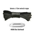 thumbnail image 2 of 6mm*15m 1/4" X 50ft ATV Winch Line Add 4000lbs Hawse Fairlead,Synthetic Rope,Boat Winch Rope,Winch Cable ,Easy to Use, 2 of 5