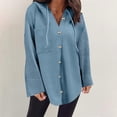 thumbnail image 2 of Swstbby Soldes d'Automne! Hauts d'Automne pour Femmes Grande Taille, Chandail à Capuchon à Manches Longues Patchwork Décontracté à Contraste de Couleurs Bleu m, 2 of 5